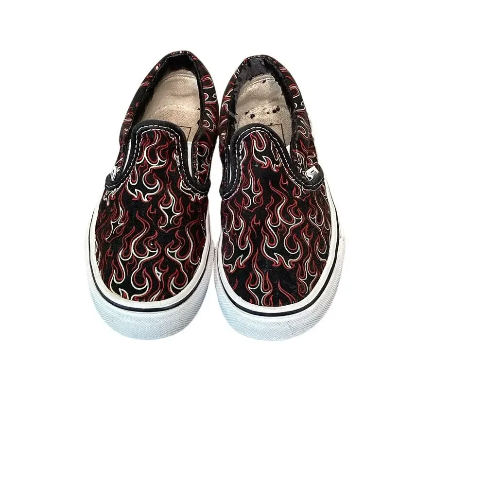 Vans Flame Slip On Sneakers Kids 13.5 🔥